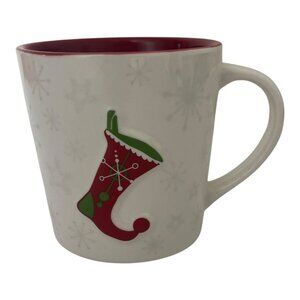 Starbucks Coffee Cup Holiday 2006 Christmas Stocking Red White 17oz Snowflake